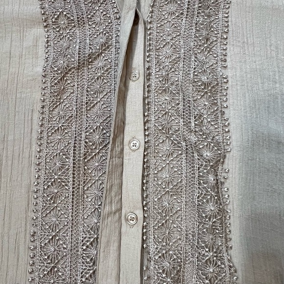 $5 ADD ON with $15+ Bundle Krazy Kat Boho Crochet Trim Tunic Blouse Sz M EUC - Picture 4 of 13